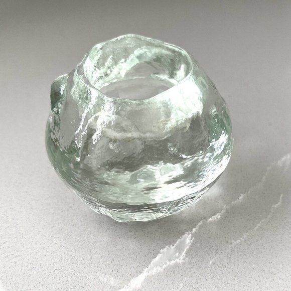 Kosta Boda Accents Kosta Boda Glass Snowball Candle Holder Swedish
